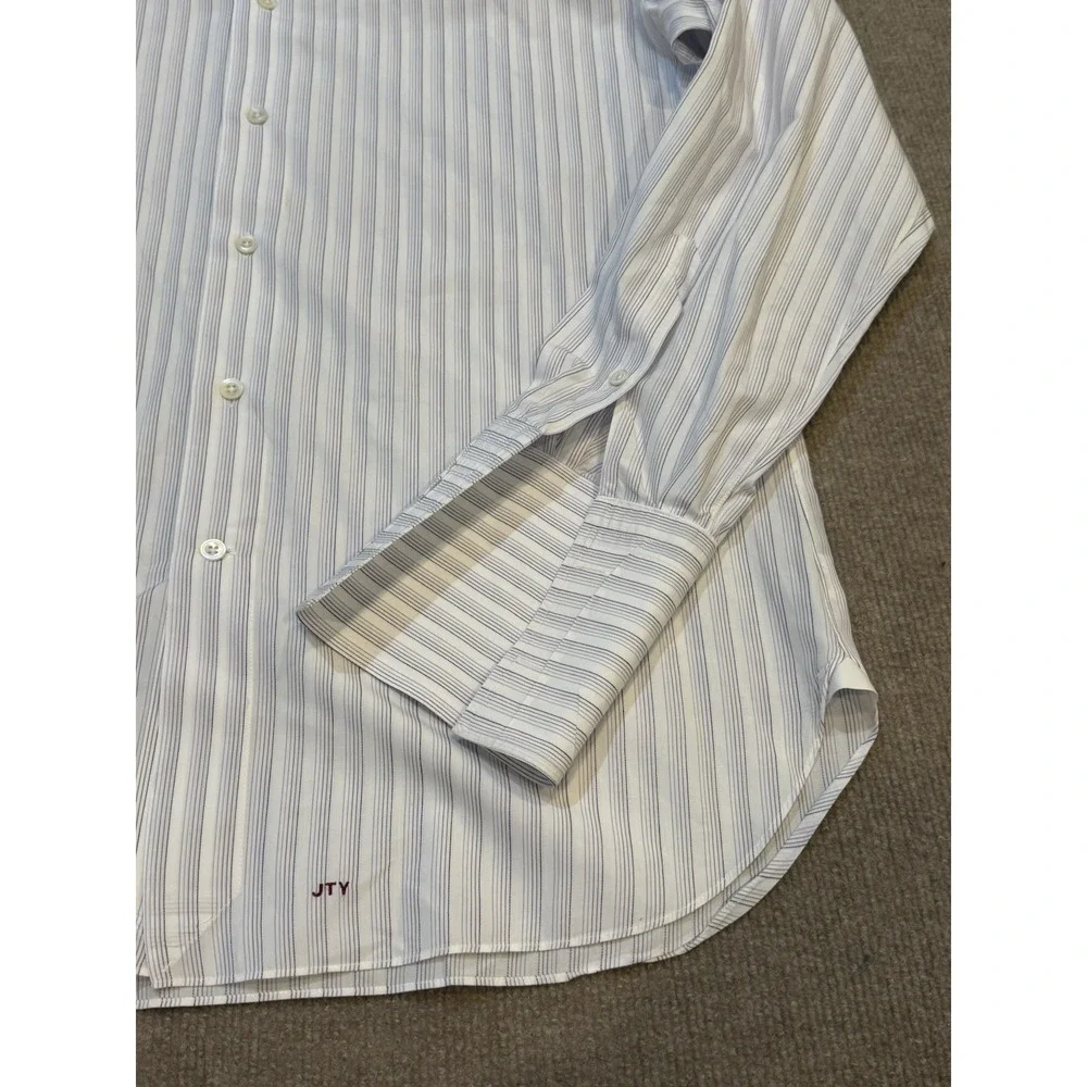 ERMENEGILDO ZEGNA Su Misura Comfort Fit Long Sleeve Striped Casual Shirt Large